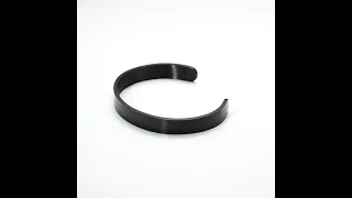Men's Black Steel Cuff Bracelet  by Philip Jones Jewellery