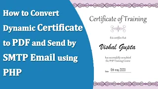 How to Convert Dynamic Certificate to PDF and Send by SMTP Email in PHP