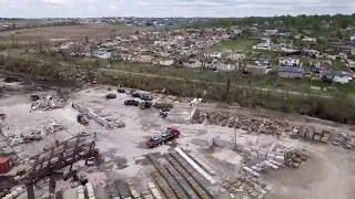 Live aerial view: aftermath of tornadoes in Nebraska