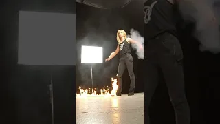 It’s not every day you get to do a fire stunt on your own show in front of your film family.