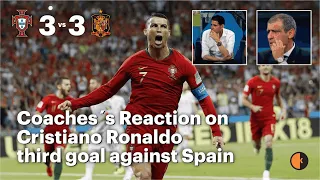 Coaches´s Reaction on Cristiano Ronaldo third goal against Spain - World Cup 2018