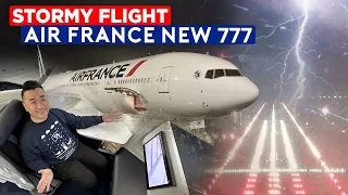 Stormy Flight - Air France B777 NEW Business Class to New York