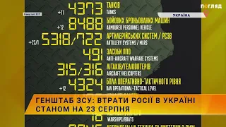 ☠️💣Генштаб ЗСУ: втрати росії в Україні станом на 23 серпня