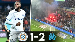 Montpellier 1-2 OM • Les SUPPORTERS marseillais mettent le FEU pour la victoire olympienne ! • HD