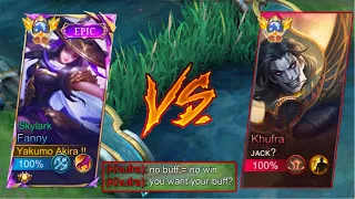 AKIRA FANNY VS PRO KHUFRA IN SOLO RANK! SUPER HARD GAME!!