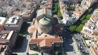 Teatro Massimo Vittorio Emanuele an opera house areal Views by DRONE!   - Palermo Italy - ECTV