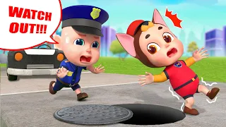 Oh No, Let's Play Safe Baby | Police Officer Songs + Boo Boo Songs | Rosoo Kids Song