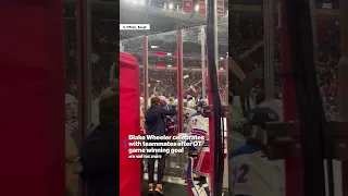 Blake Wheeler celebrates with his teammates after the game winner in OT 😍 #shorts