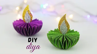 Paper Diya Making For Diwali | Diwali Decoration Ideas At Home | Diya Decoration ideas