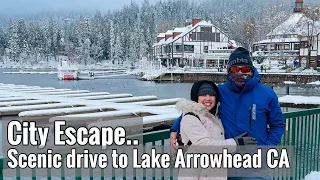 Beautiful Scenic Winter Drive to Lake Arrowhead CA in 4K