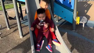 Playground outside in the Galveston Beach with Amir and Imran ..