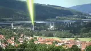 Star Wars TIE fighters attacking and destroying a bridge