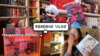 reorganizing my shelves, reading updates and book mail 💌✨ reading vlog