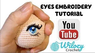 How To Crochet For Beginners: Embroider Eyes For Crochet Doll - Amigurumi Tutorial Free Doll Pattern