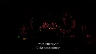 2001 740i 0-60 acceleration