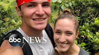 Newlywed wife saves husband from volcanic mountain