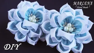 DIY Flowers from ribbons. Holiday Hair Bands