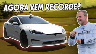 TESLA PLAID COM TUDO DESLIGADO (TRACK MODE)! Baixa quanto tempo na VR com o Rubinho?