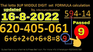 Thai lotto 3UP MIDDLE DIGIT  set  FORMULA calculation 16-8-2022