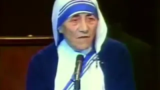 Mother Theresa talking about peace and love