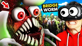 Fighting ZOMBIE BRIDGE WORM In VIRTUAL REALITY (Undead Development VR Funny Gameplay)