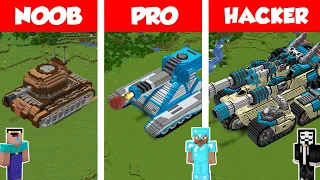 Minecraft TNT TANK HOUSE BUILD CHALLENGE - NOOB vs PRO vs HACKER vs GOD / Animation