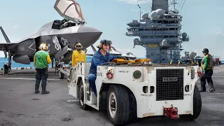 A Day in Life of Flight Deck Crew Working on $13 Billion US Aircraft Carrier