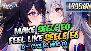 ✅ZERO Cycles with Seele E0 - NEW 1.2 Memory of Chaos Stage 10 | Honkai Star Rail 0-Cycle 3 Stars