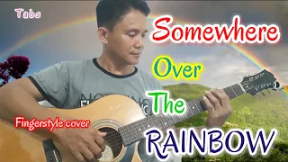 Somewhere over the rainbow  fingerstyle cover  w/ guitat tutorial /tabs