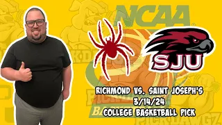 Richmond vs Saint Joseph's 3/14/24 Free College Basketball Picks and Predictions | NCAAB