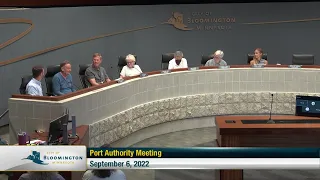 September 6, 2022 Bloomington Port Authority Meeting