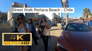 🇨🇱 Street Walk Reñaca Beach - Chile - 4K