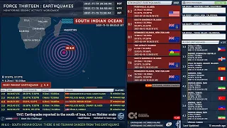 2021-11-15 04:23:31 UTC | M 6.0 - South Indian Ocean | Force Thirteen Earthquakes