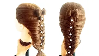 Latest Hairstyle For Parties l hair style for school l quick hairstyle for every day