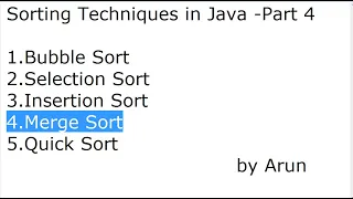 Program #23  Merge Sort  in Java