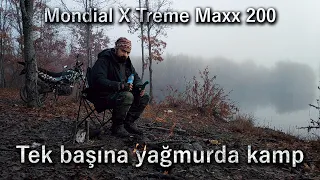 Tek başına yağmurda motosiklet kampı - Danın Barajı - Mondial X Treme Maxx 200