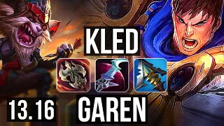 KLED vs GAREN (TOP) | 11/1/14, 1.9M mastery, Rank 7 Kled, 1000+ games | NA Challenger | 13.16