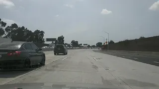 605 South Freeway Downey CA Idiot Jumping Lanes without signaling