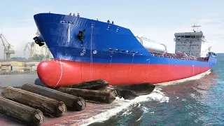 Weird Inventions Shipyards Use to Launch Billion $ Ships Into the Sea