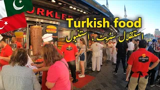 Trying Turkish food on Taksim square and Istiklal street, Istanbul