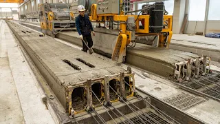 Hollow Concrete Floor Manufacturing Process. Prestressed Hollow Core Slab Factory in Korea