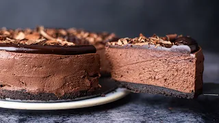 No Bake Chocolate Cheesecake  | No gelatin, no eggs, no oven | Double Chocolate Cheesecake Recipe