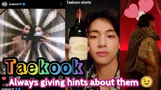 Taekook always giving hints about them || taekook analysis || Taekook moments 🫰