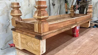 Carpenter Skills Woodworking Are Extremely Skillful | Build a Extreme Big Monolithic Sofa Pine Wood