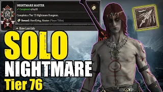 Diablo 4 - SOLO Tier 76 Nightmare Bone Spear Necro FULL CLEAR (Lvl 100)