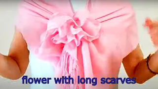 ♡両端を重ねて花を作る【スカーフの巻き方】how to wear scarves in different way to make a flower