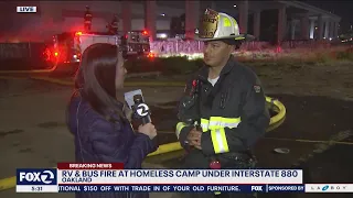 Oakland firefighter details encampment fire
