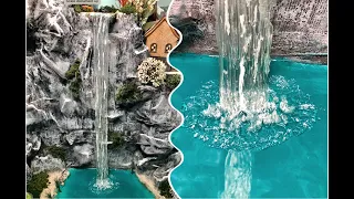 How to make waterfall and ripples in lake: Woodland Scenics Water Effects