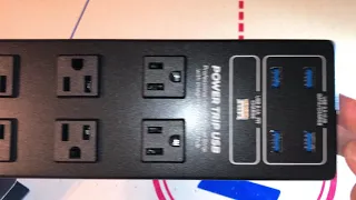 Alesis PowerTrip Power Strip with Integrated USB 3.0 Hub Charger 6 Surge Protector