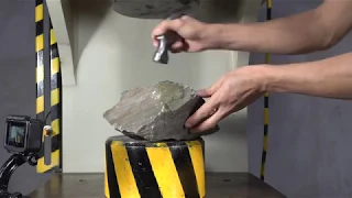 Hydraulic press challenges the world's hardest stone